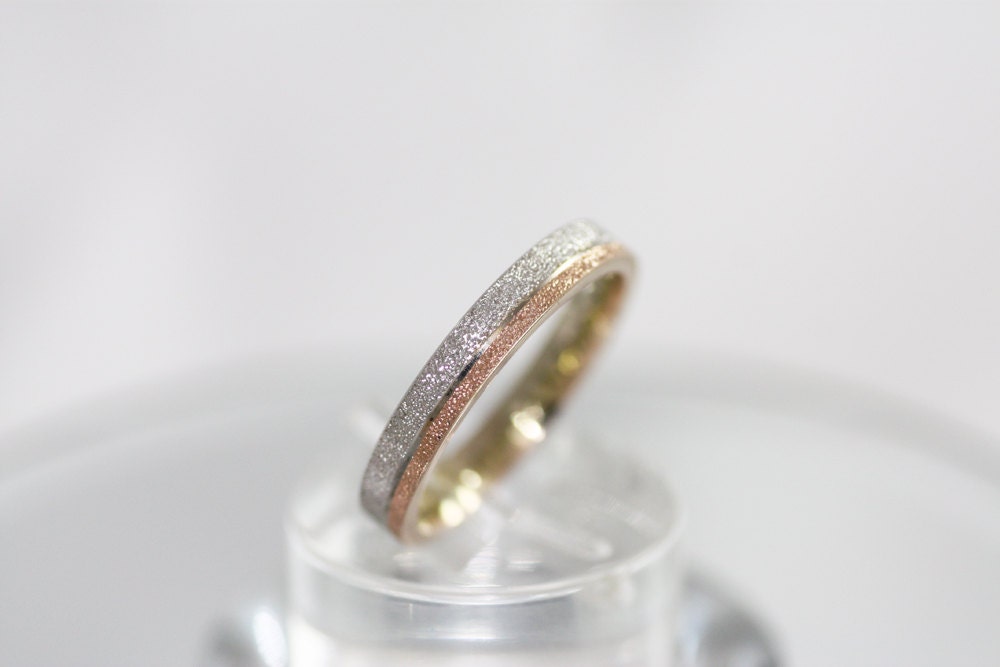 Two tone Rose Gold Wedding band