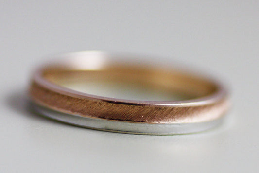 Gold Hammered Handmade Wedding Ring - Personalized Textured Anniversary Ring