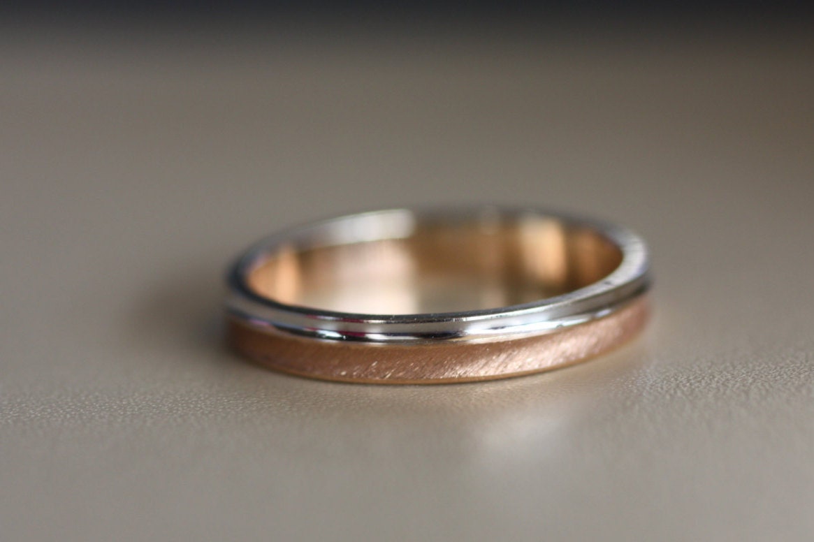 Gold Hammered Handmade Wedding Ring - Personalized Textured Anniversary Ring