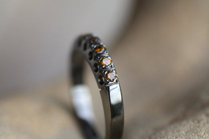 Cognac diamond Black Rhodium ring