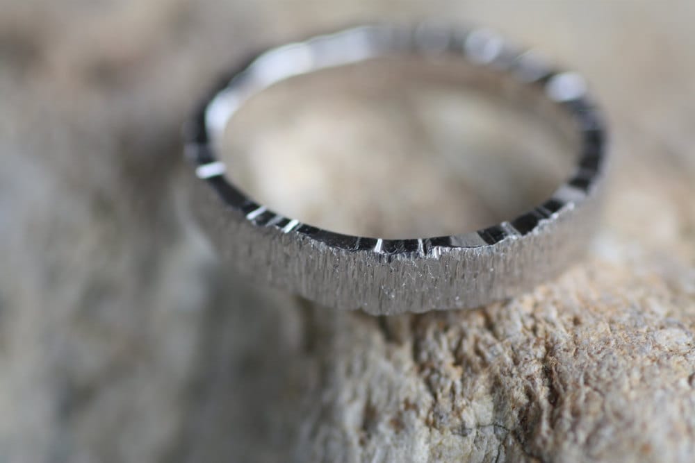 Personalised Textured Wedding ring