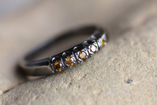 Cognac diamond Black Rhodium ring