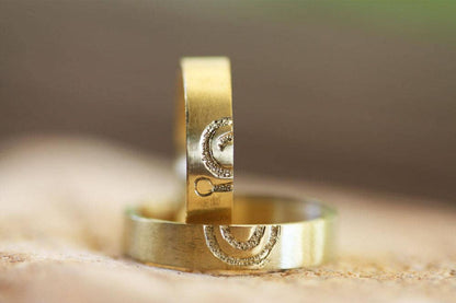 Matching Couples wedding Spiral rings
