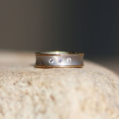 White and Yellow 14K Gold Wedding ring