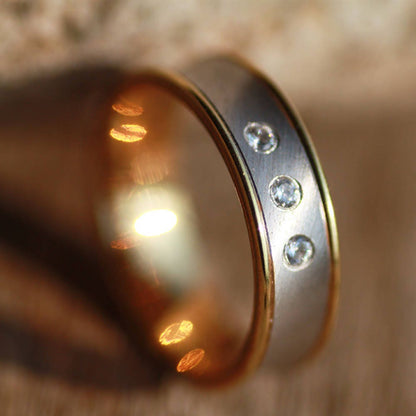 White and Yellow 14K Gold Wedding ring