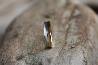 Two tone White and Yellow Gold wedding ring