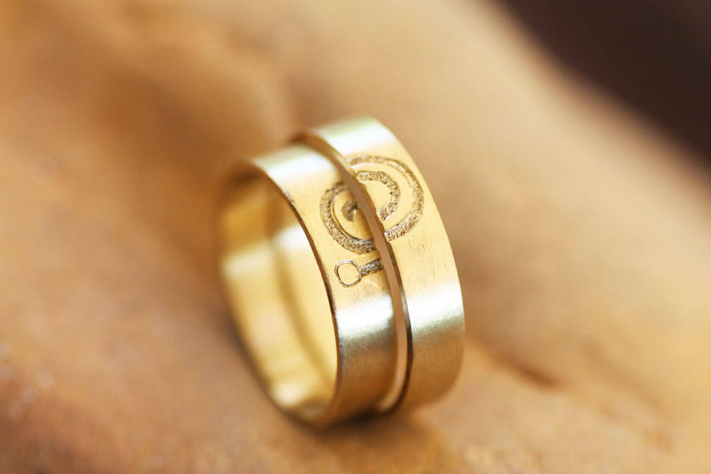 Matching Couples wedding Spiral rings