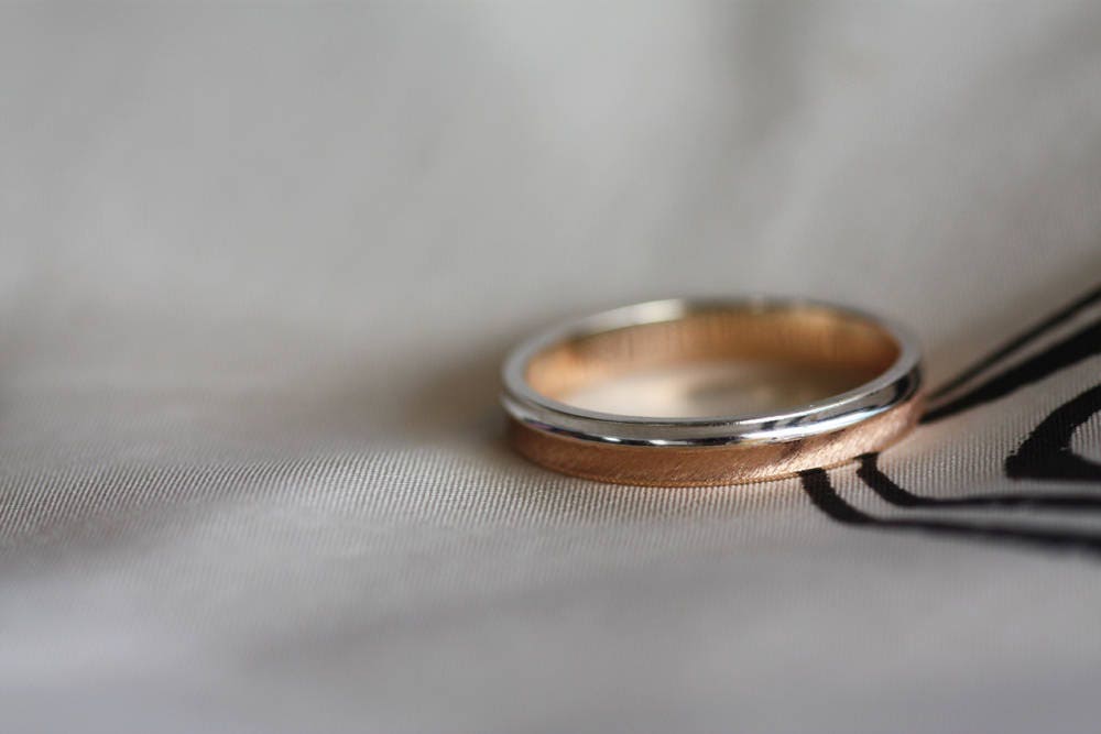Gold Hammered Handmade Wedding Ring - Personalized Textured Anniversary Ring