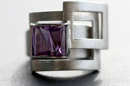 Chunky Amethyst Engagement ring