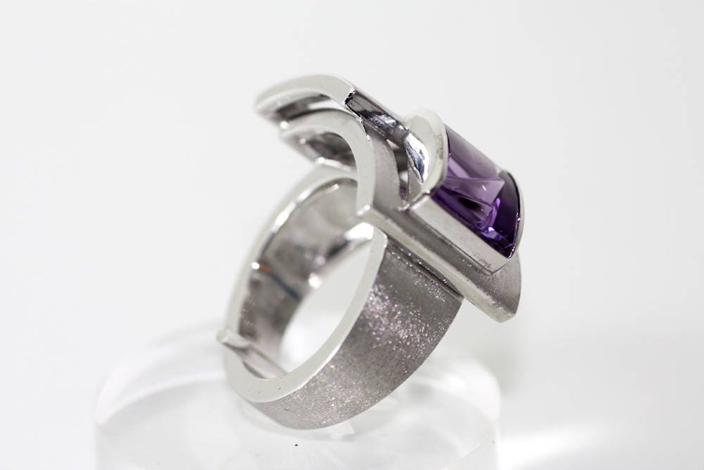 Chunky Amethyst Engagement ring