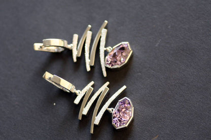 Amethyst Handcrafted birthstones earrings