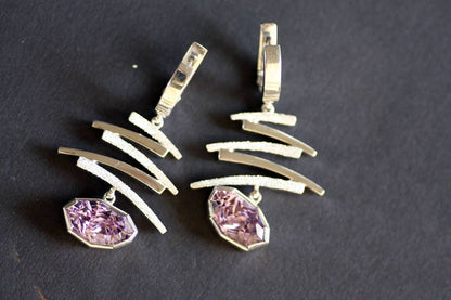 Amethyst Handcrafted birthstones earrings