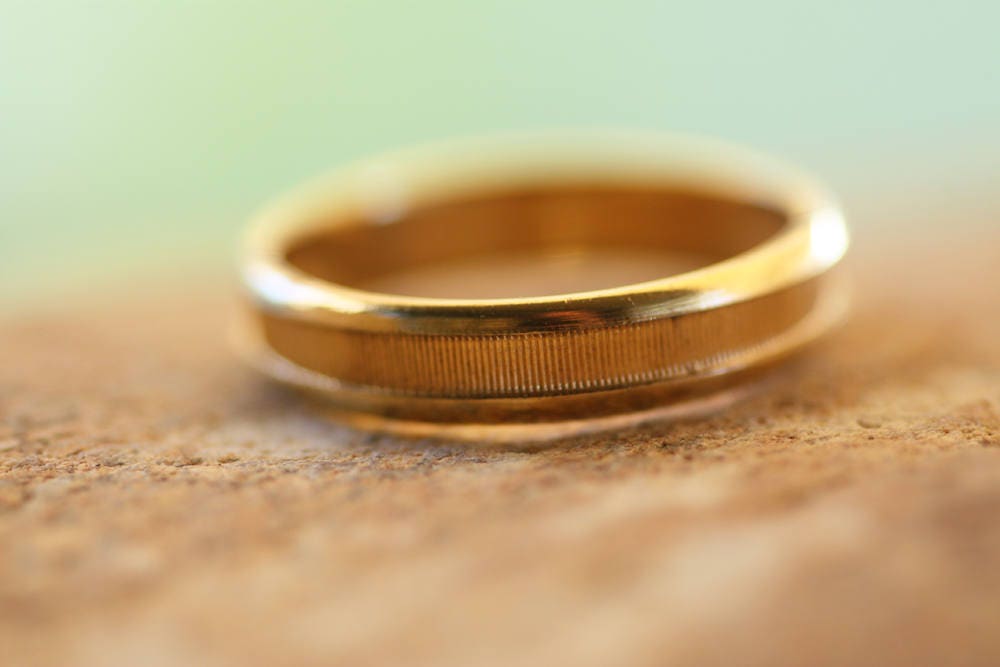 Personalized Wedding gold ring for men