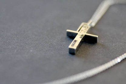 Solid gold Cross with Black diamonds