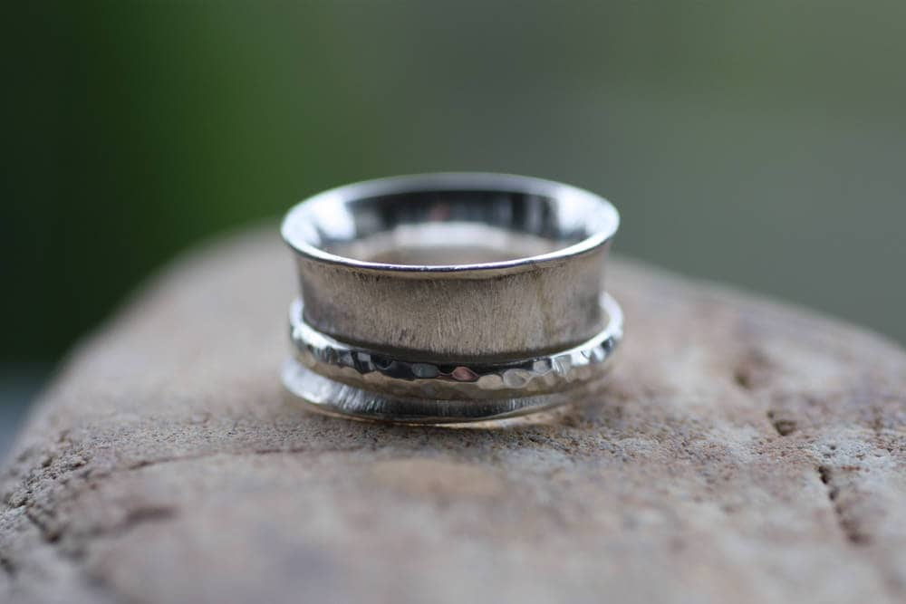 Handmade Sterling Silver Spinner Ring - Womens Anxiety  Meditation Jewelry