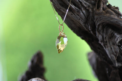 Lemon Quartz, Handmade pendant K18, Handcrafted gemstone