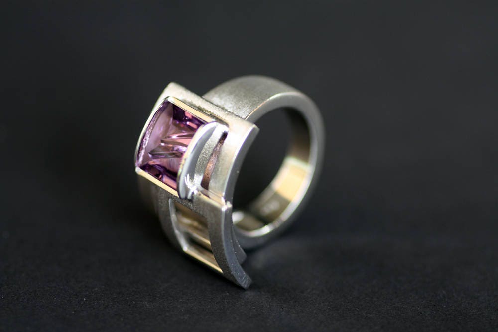 Chunky Amethyst Engagement ring