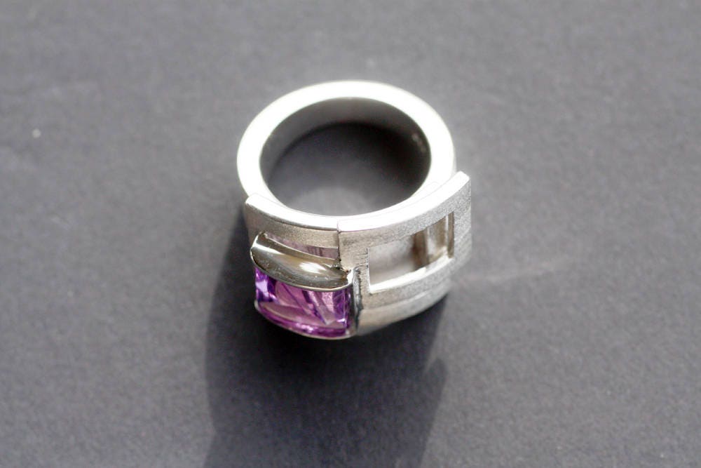 Chunky Amethyst Engagement ring