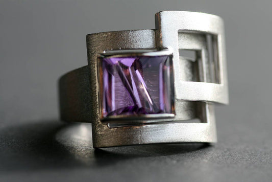 Chunky Amethyst Engagement ring