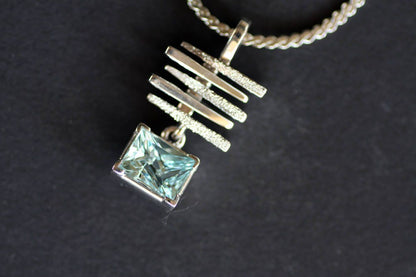 Handcrafted aquamarine pendant