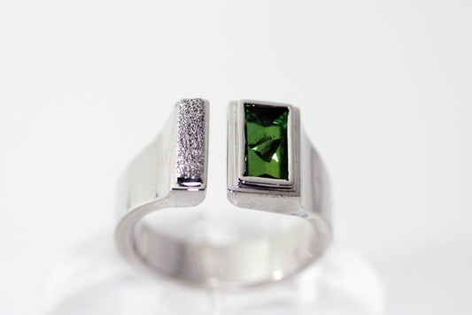 Tourmaline sterling silver ring, Handcrafted October birthstone