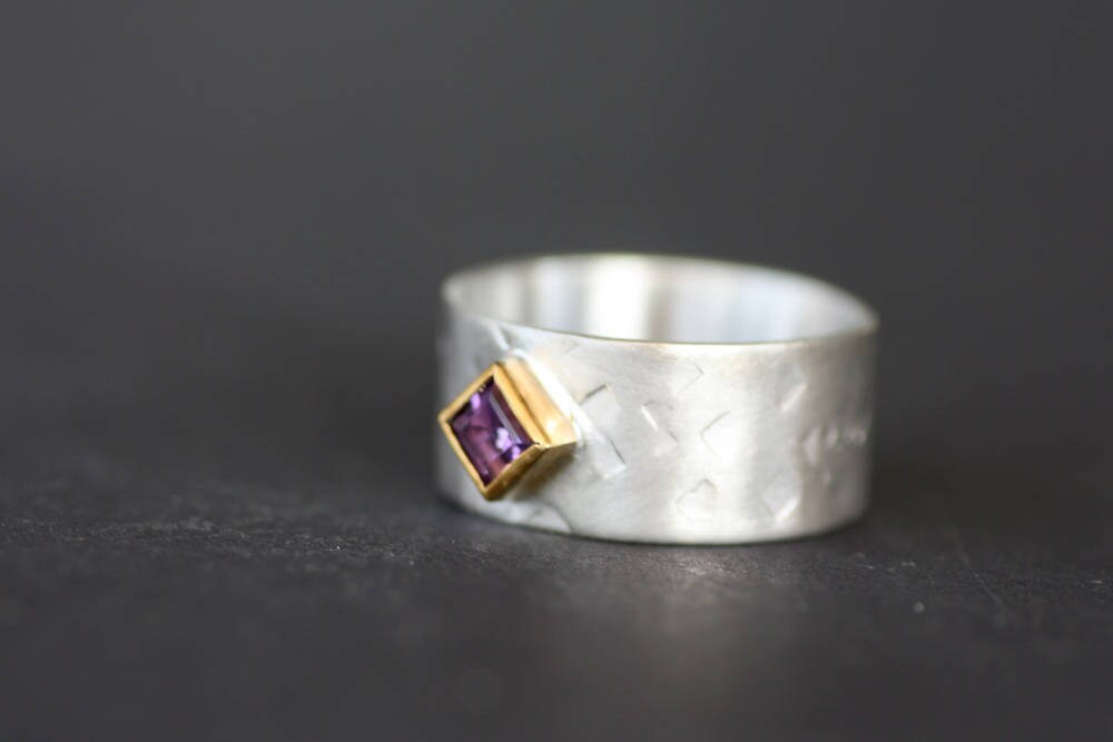 Personalized Valentine's Gift February Birthstone Amethyst ring