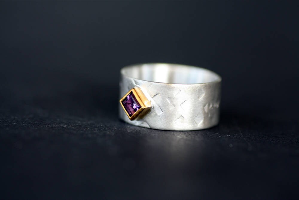 Personalized Valentine's Gift February Birthstone Amethyst ring