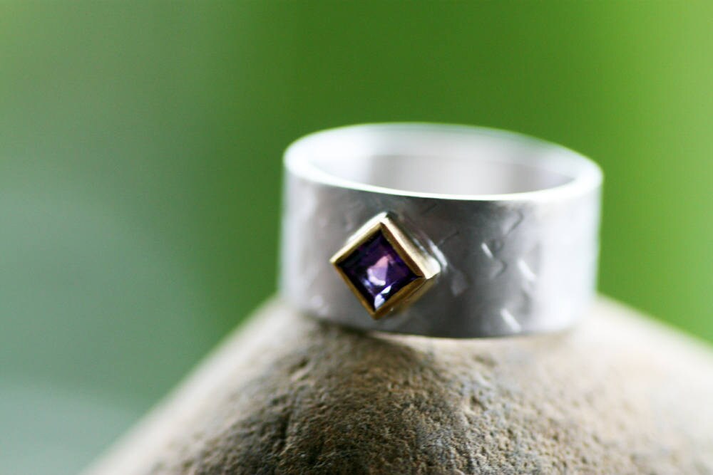 Personalized Valentine's Gift February Birthstone Amethyst ring