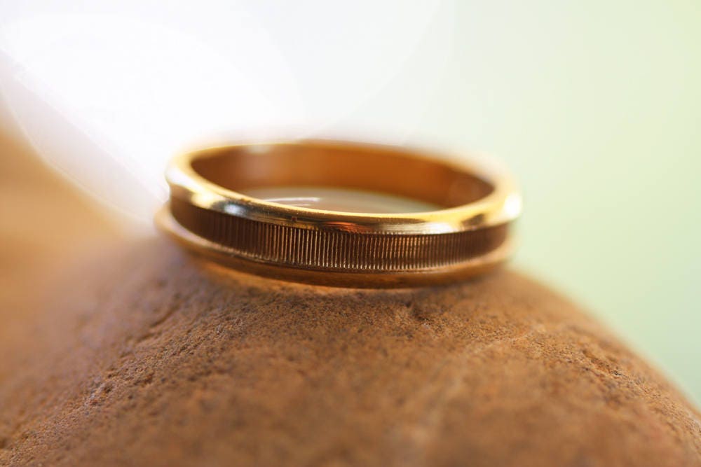 Personalized Wedding gold ring for men