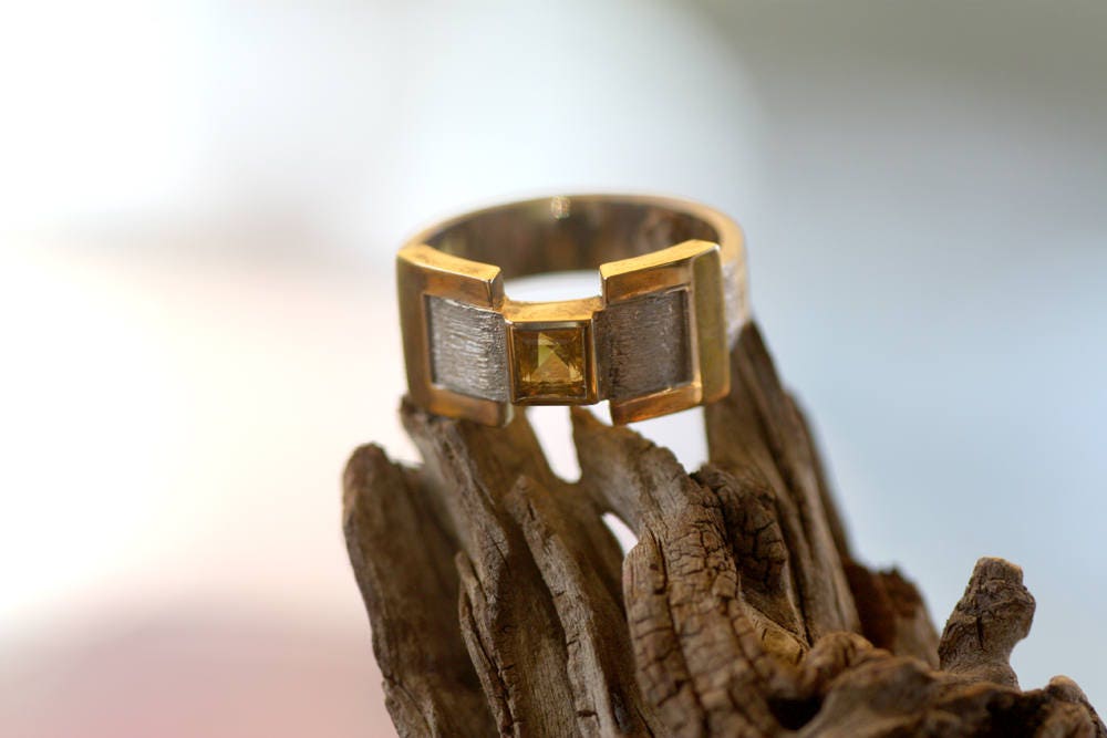 Citrine ring for men