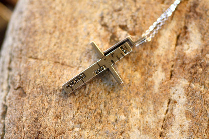 Solid gold Cross with Black diamonds