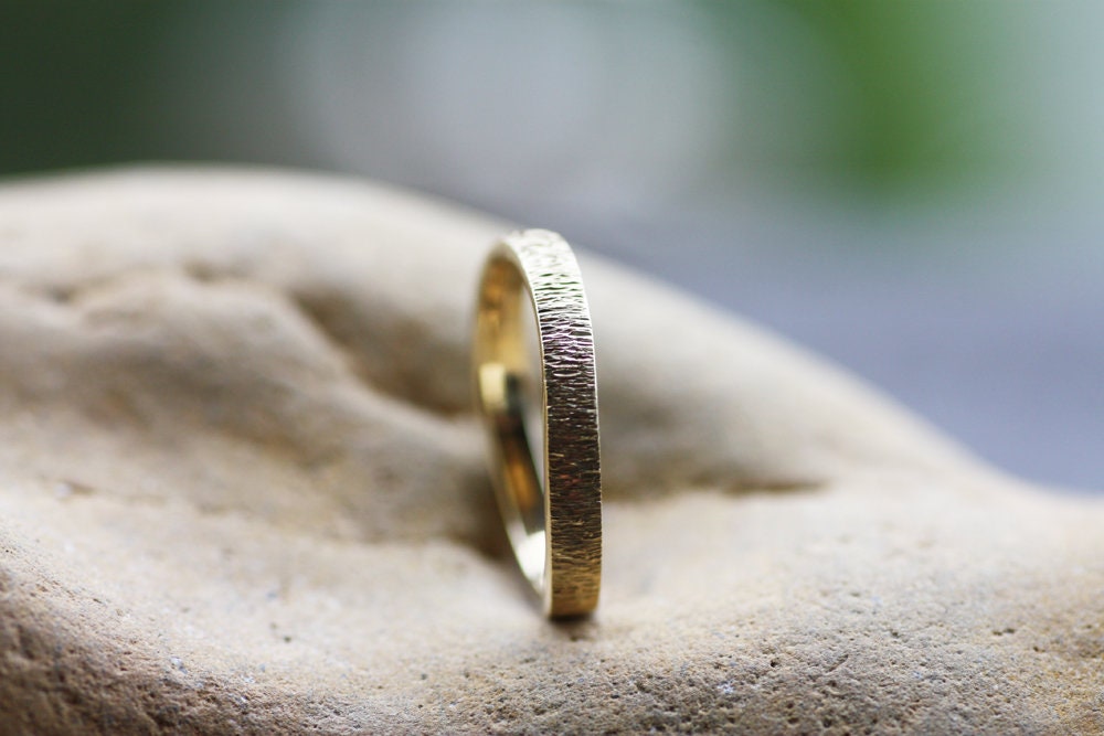 Gold Stacking Textured Ripple ring