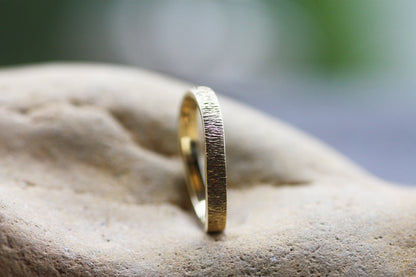 Gold Stacking Textured Ripple ring