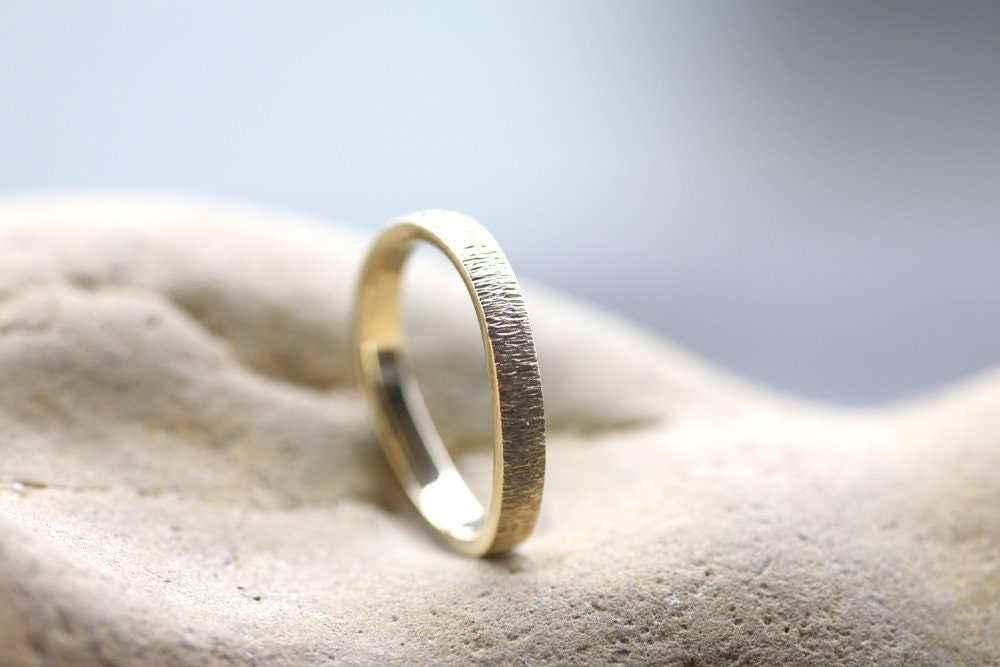 Gold Stacking Textured Ripple ring