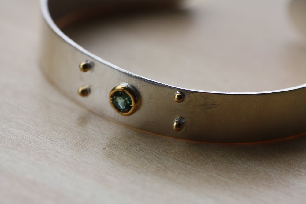 Personalized Engraved Tourmaline cuff