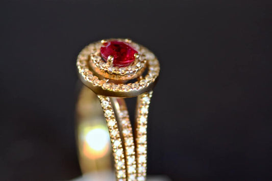 Ruby Halo ring