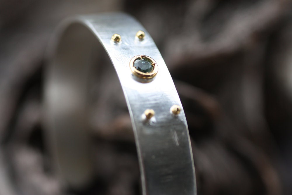 Personalized Engraved Tourmaline cuff