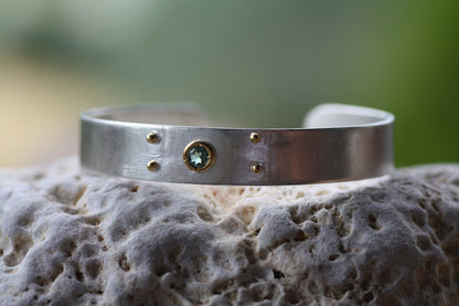 Personalized Engraved Tourmaline cuff