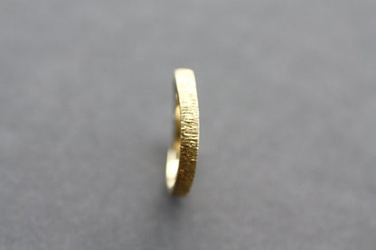 Gold Stacking Textured Ripple ring