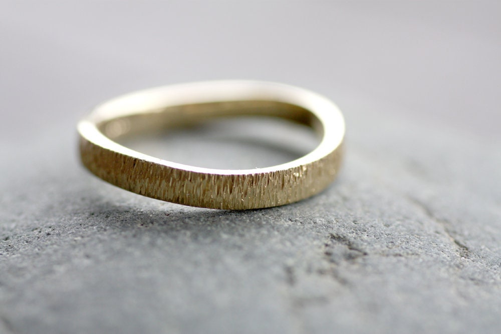 Gold Stacking Textured Ripple ring