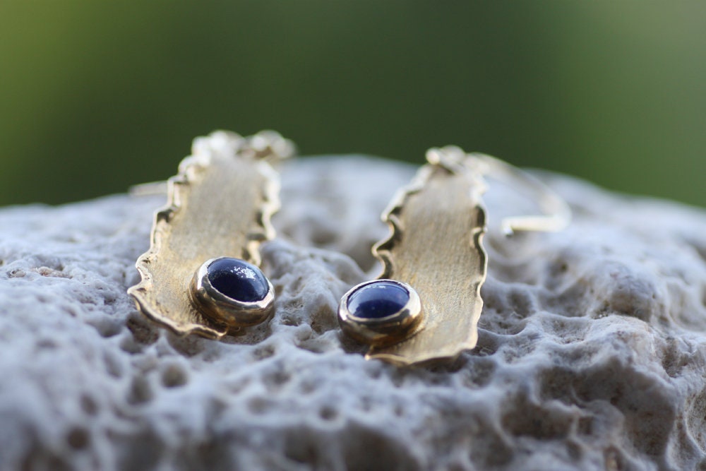 Handmade Silver earrings set with Lapis Lazuli stones