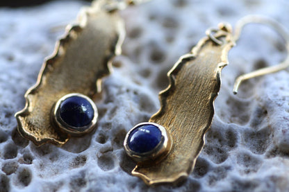 Handmade Silver earrings set with Lapis Lazuli stones