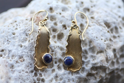 Handmade Silver earrings set with Lapis Lazuli stones