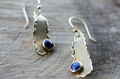 Handmade Silver earrings set with Lapis Lazuli stones