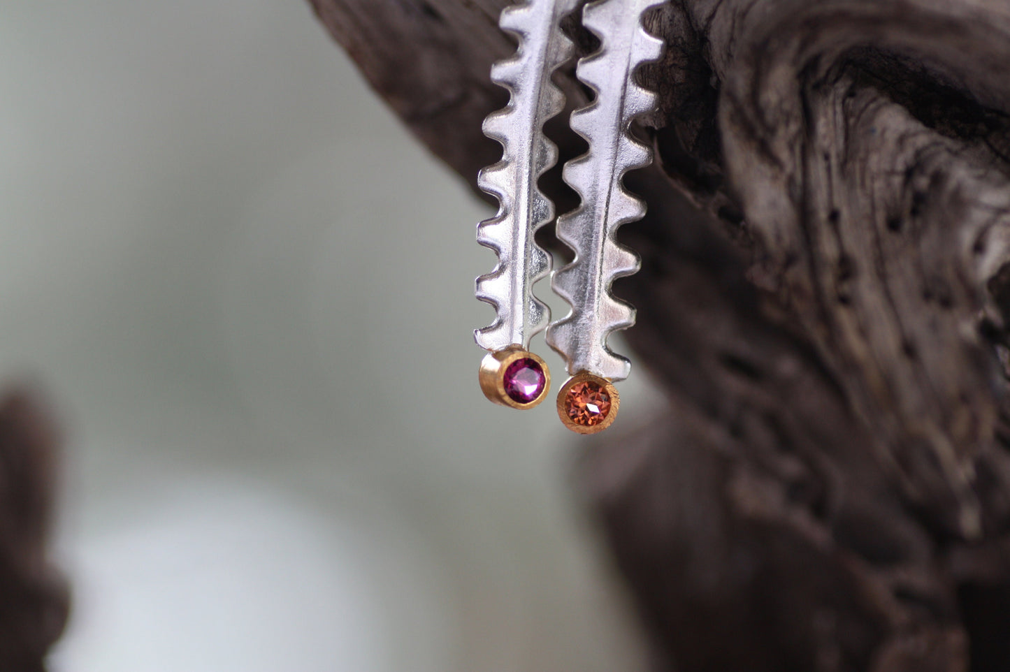 Tourmaline Mismatch Silver earrings