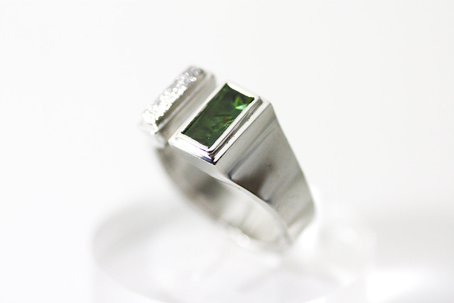 Tourmaline sterling silver ring, Handcrafted October birthstone