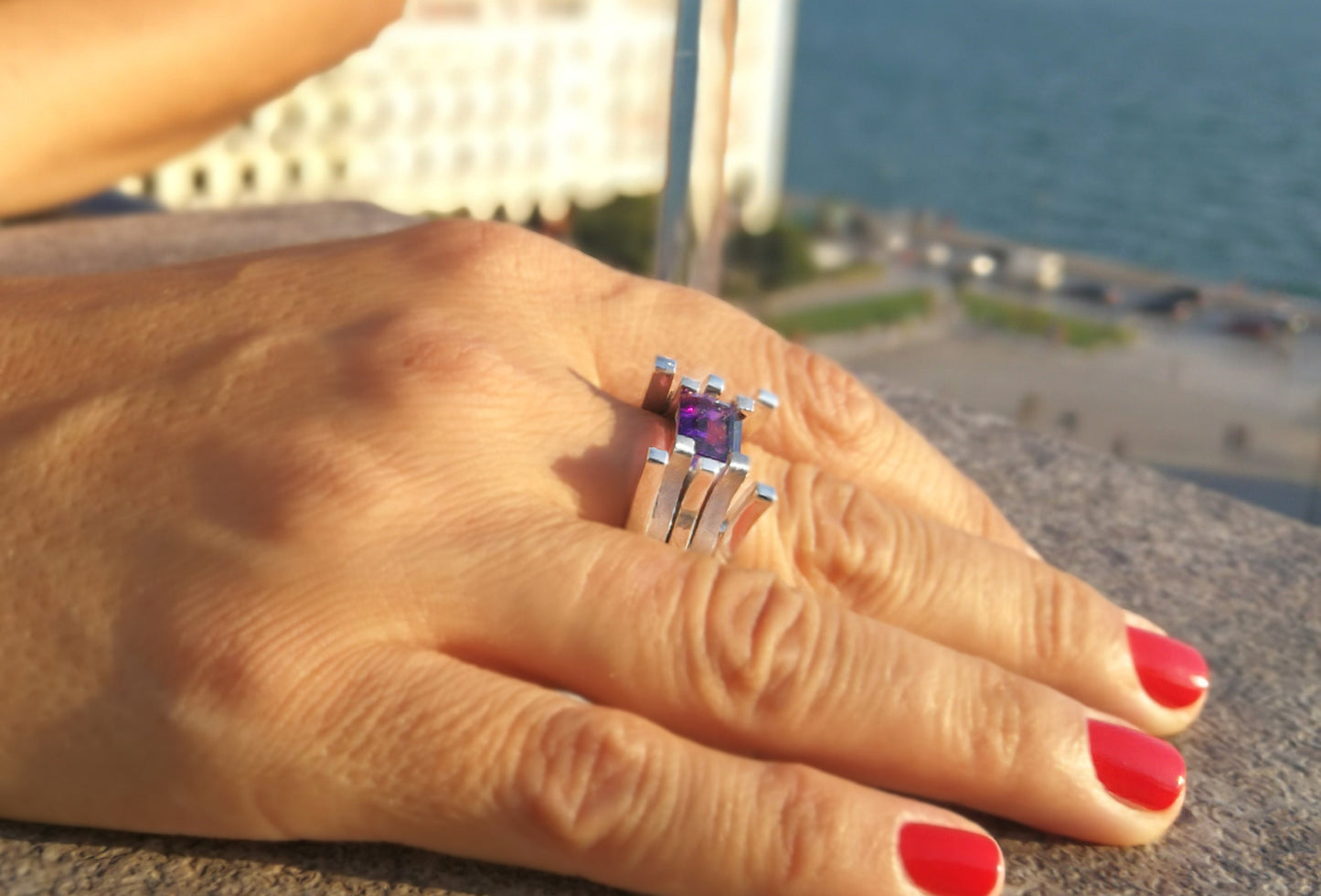 Amethyst cocktail ring