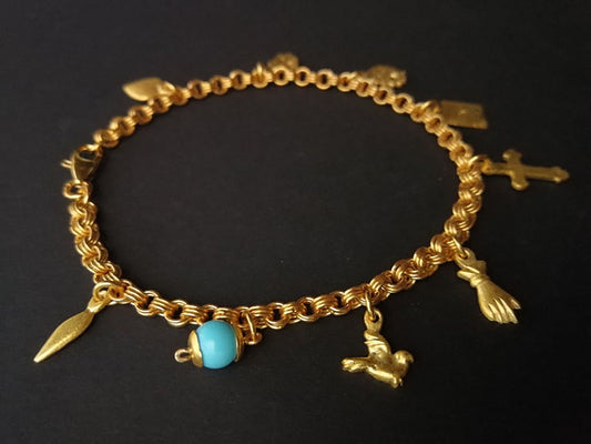 Gold charm Wish bracelet