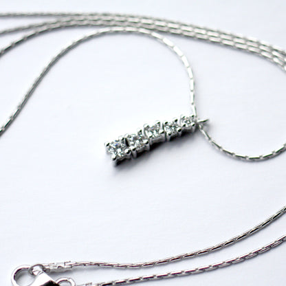 White Gold K18 Diamond necklace, Engagement Bride gift