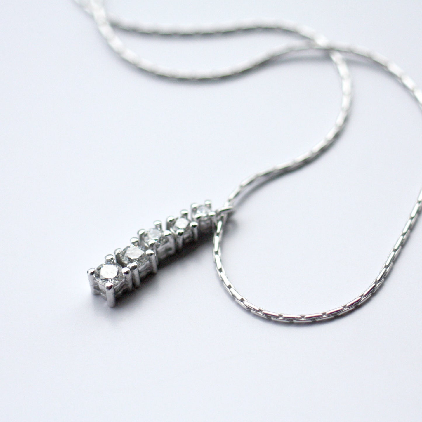 White Gold K18 Diamond necklace, Engagement Bride gift